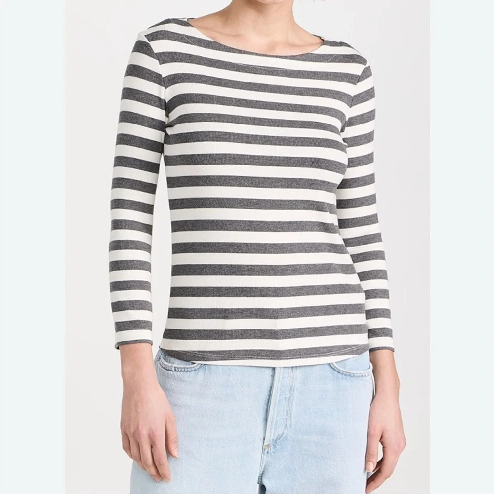 GAP Black and White Striped Long Sleeve Top - Picture 1 of 4